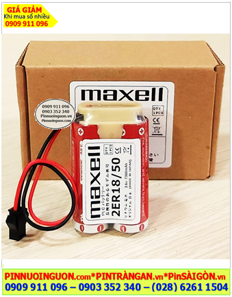 Maxell 2ER18/50 (2viên kết đôi), Pin nuôi nguồn PLC Maxell 2ER18/50 lithium 3.6v 7300mAh /Xuất xứ NHẬT